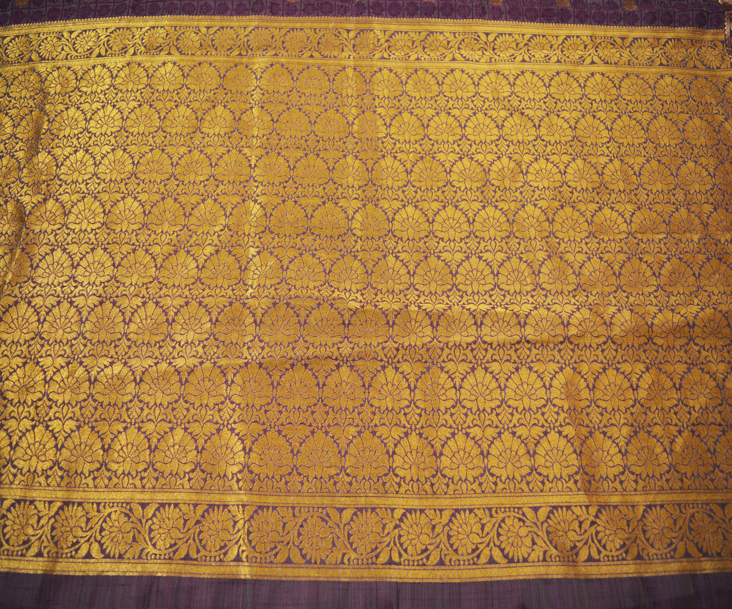 Indian Vintage Green & Purple Sarees Organza Woven Indian Sari Fabric 6Yard Sewing Ethnic Golden Zari Floral