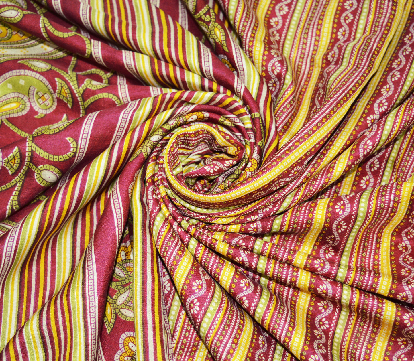 Indian Vintage Sari Pink Pure Silk Bandhani Printed Sarees Fabric 6yd Sewing Craft Fabric DressMaking Soft