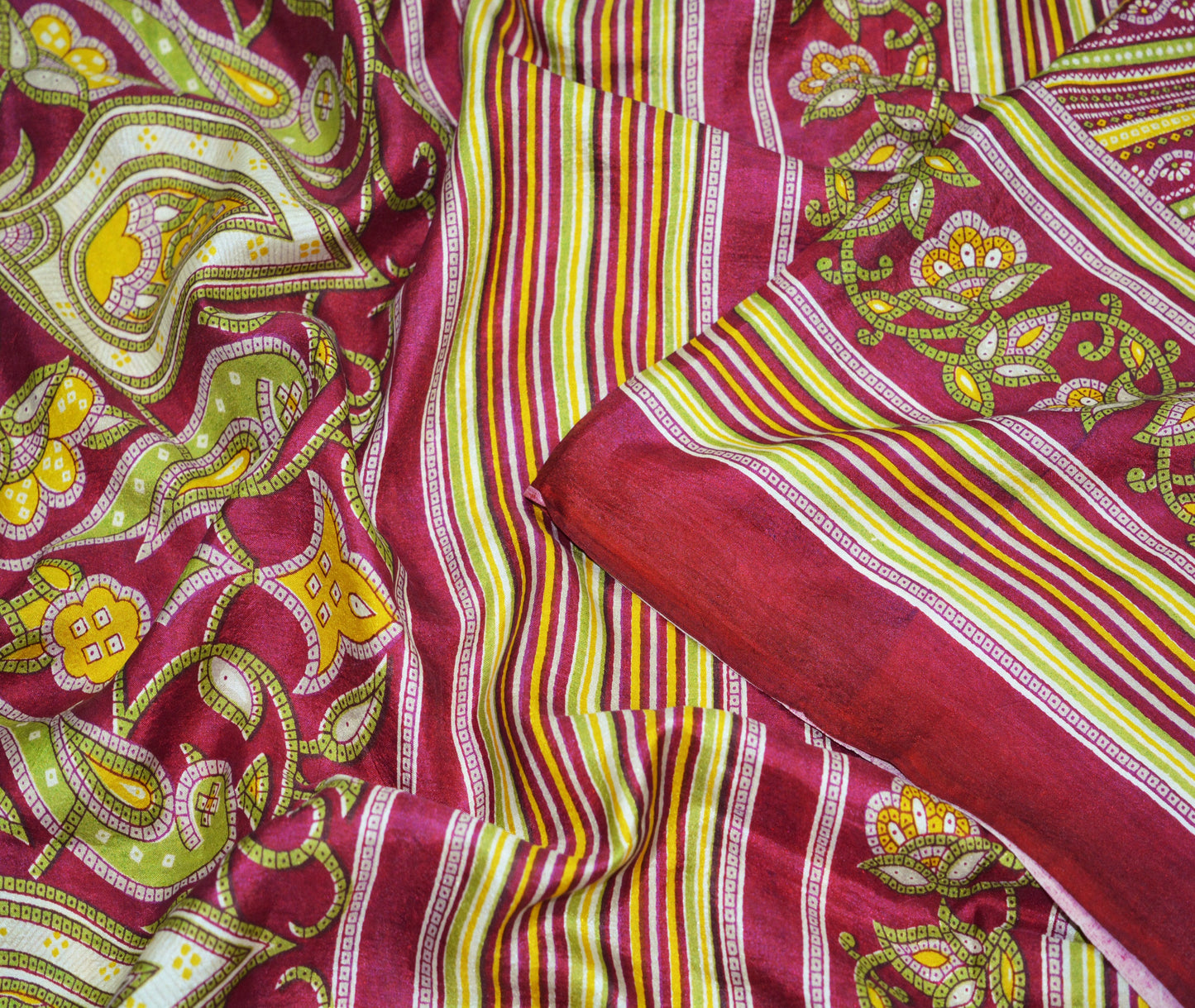 Indian Vintage Sari Pink Pure Silk Bandhani Printed Sarees Fabric 6yd Sewing Craft Fabric DressMaking Soft