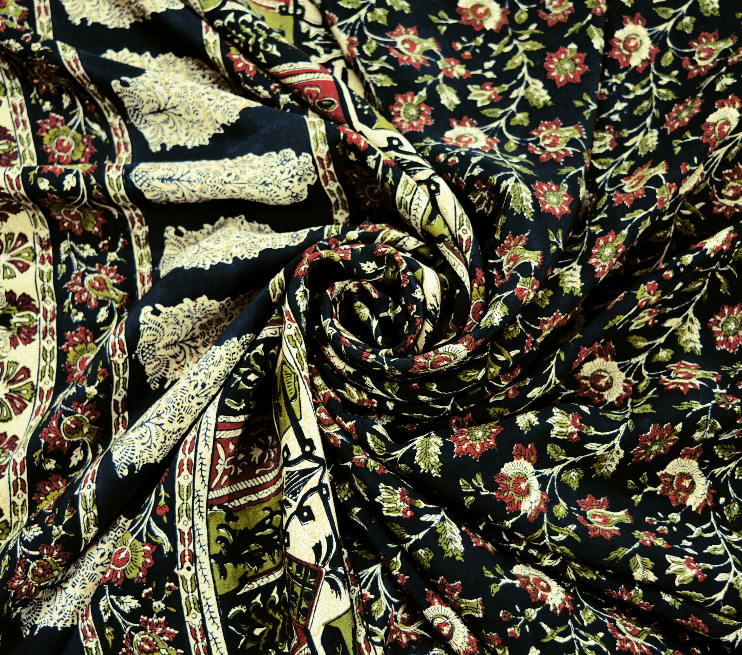 Indian Vintage Sari Black Pure Crepe Silk Block Printed Saree 5yard Sewing Floral Soft Craft Fabric Wrap