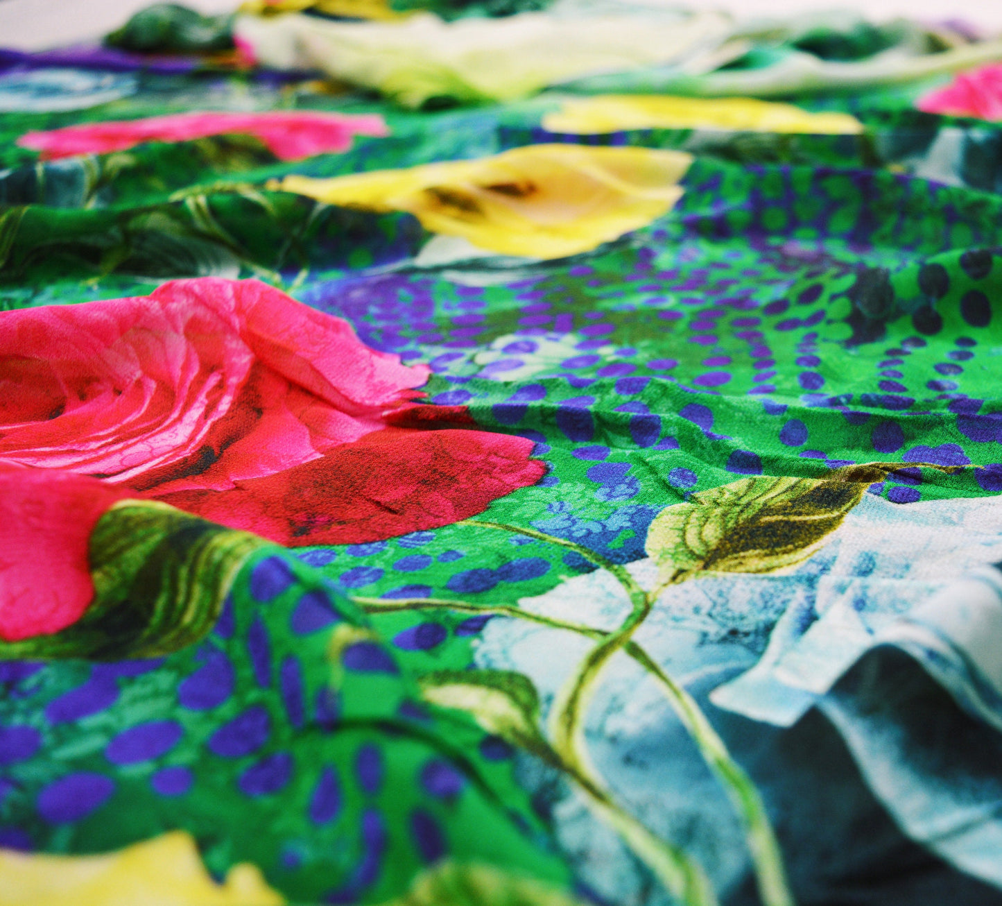 Vintage Sari Multi Blend Georgette Digital Printed Saree Sewing 5yd Craft Soft Floral Crafting Dress Making