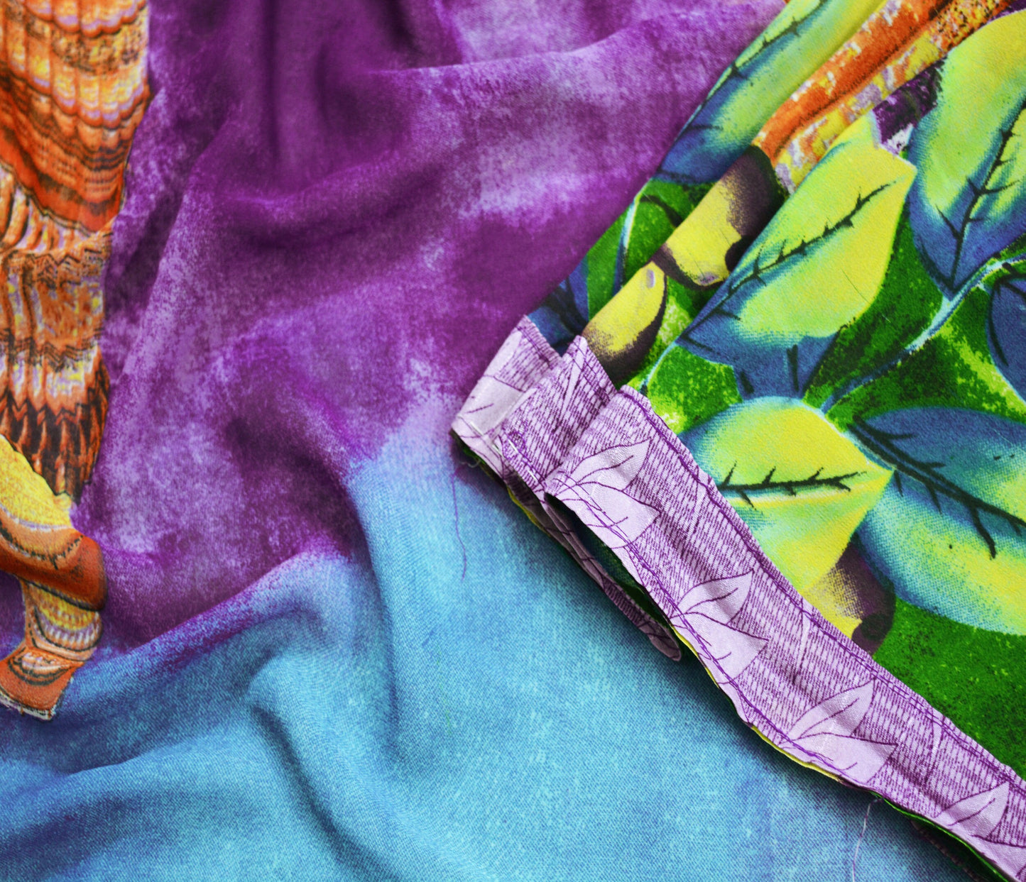 Vintage Sari Multi Georgette Digital Printed Saree Sewing 5yard Craft Soft Qutub Minar Crafting Dress Making