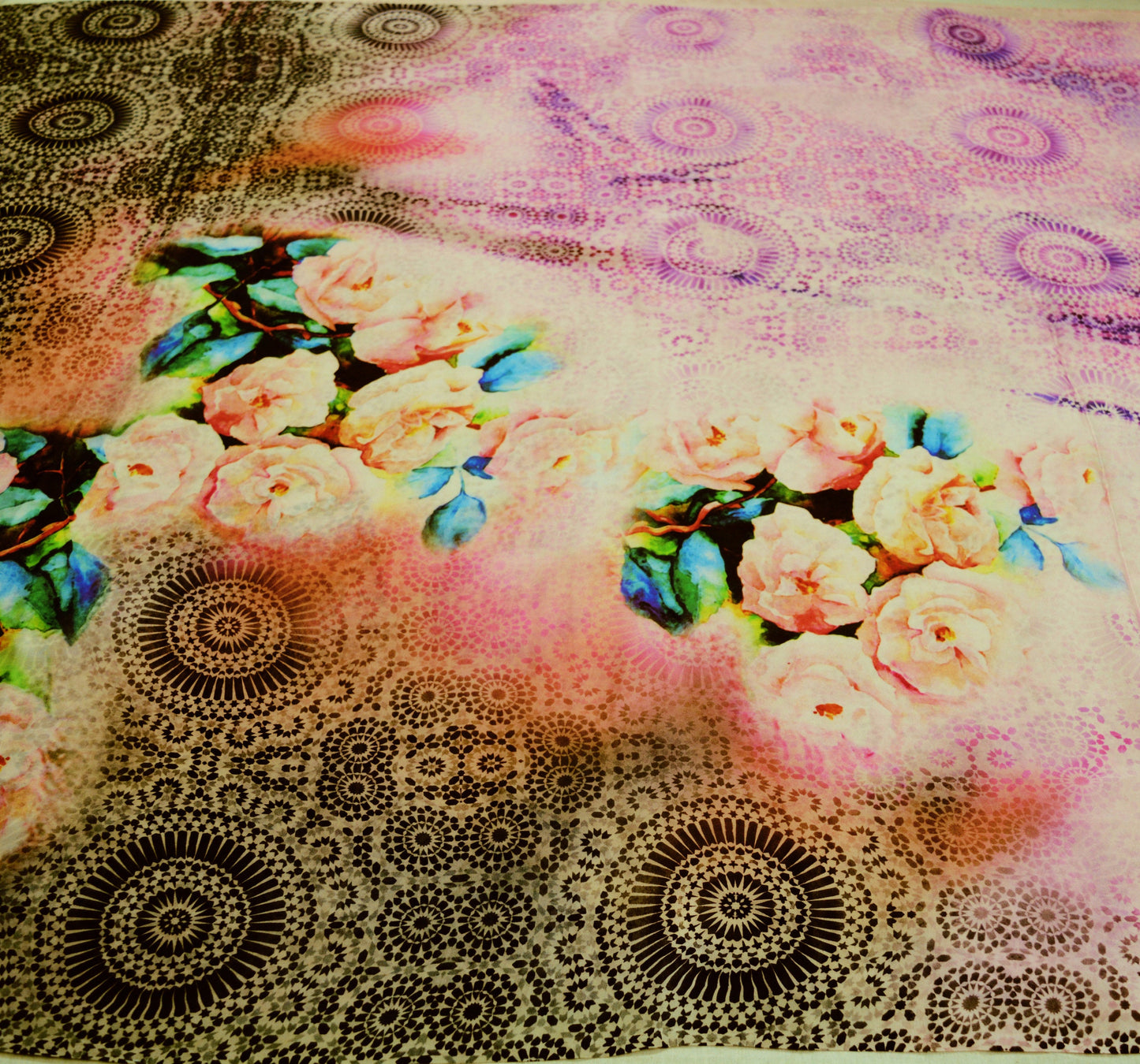 FREE SHIPPING Indian Vintage Saree Multi Satin Digital Printed Indian Sari Fabric 5yard Sewing Floral Soft Craft Fabric Dressmaking