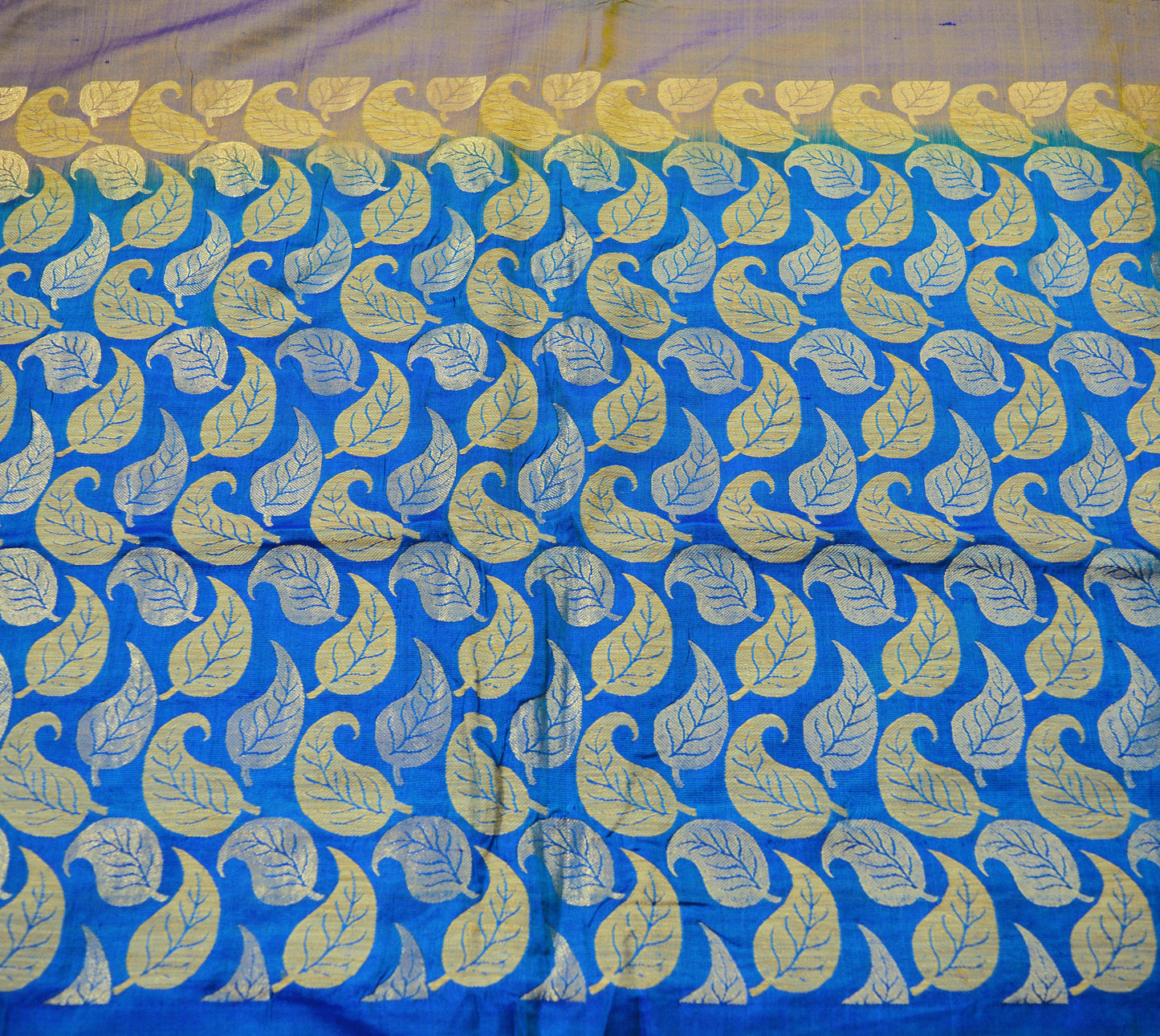 Indian Vintage Heavy Saree Hand Woven Kanjivaram 100% Pure Silk Indian Sari Fabric 5Yard Ethnic Zari Paisley Fringes