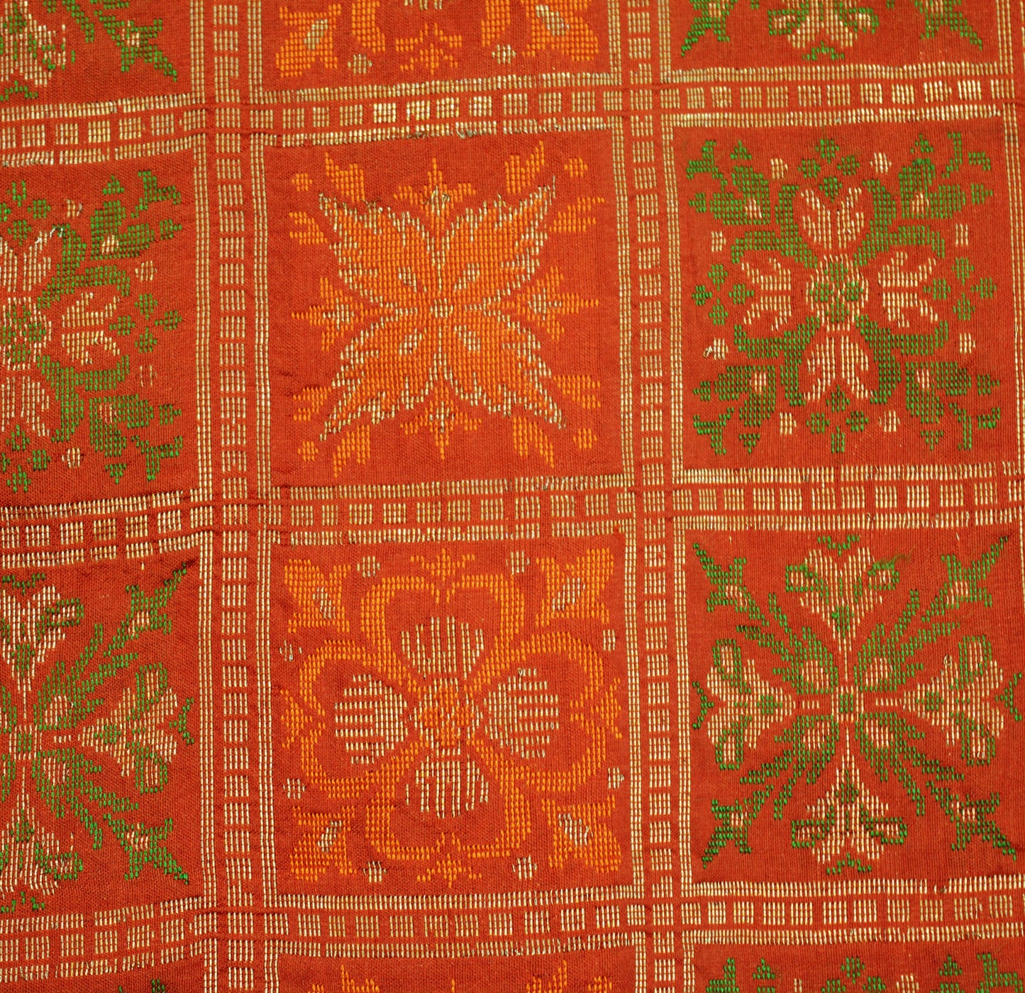Indian Vintage Sari Orange Heavy Wedding Pure Silk Woven Banarasi Saree Zari 5Yard