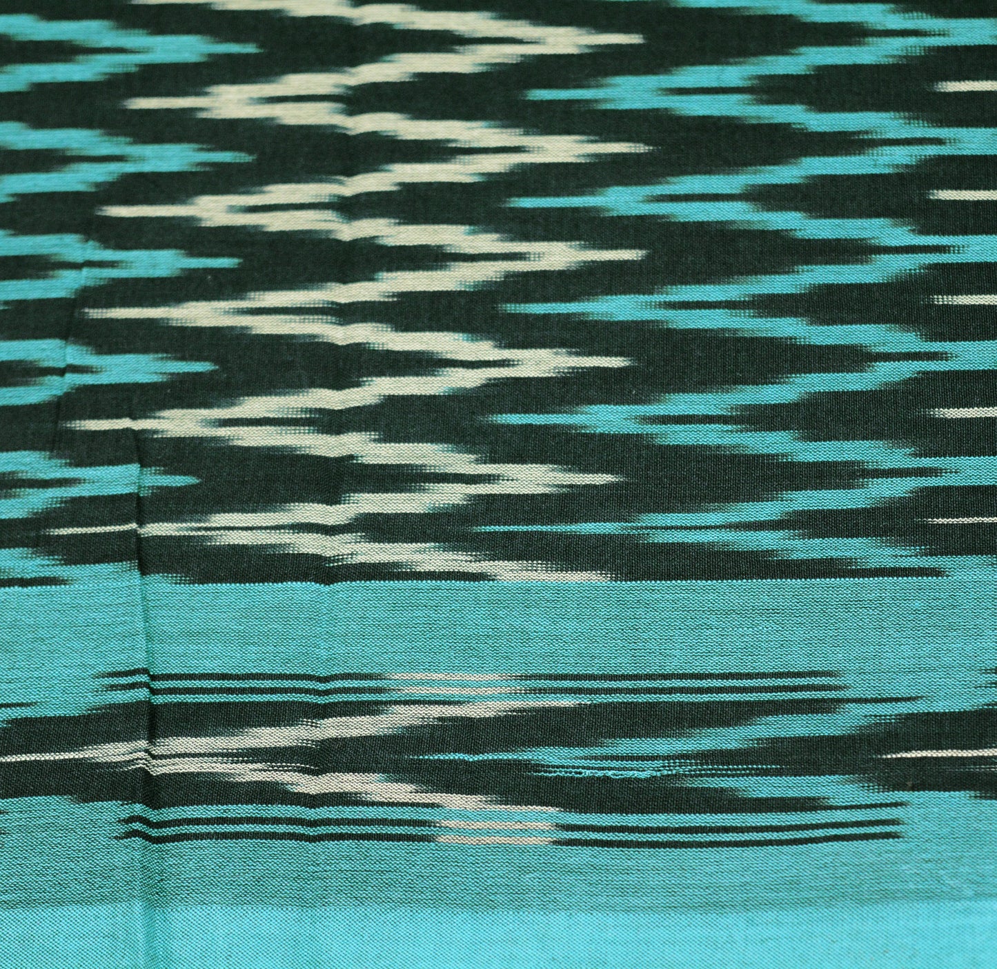 Indian Vintage Black & Blue Saree Pure Cotton Hand woven Sambalpuri Ikat Indian Sari Fabric 5Yard Ethnic