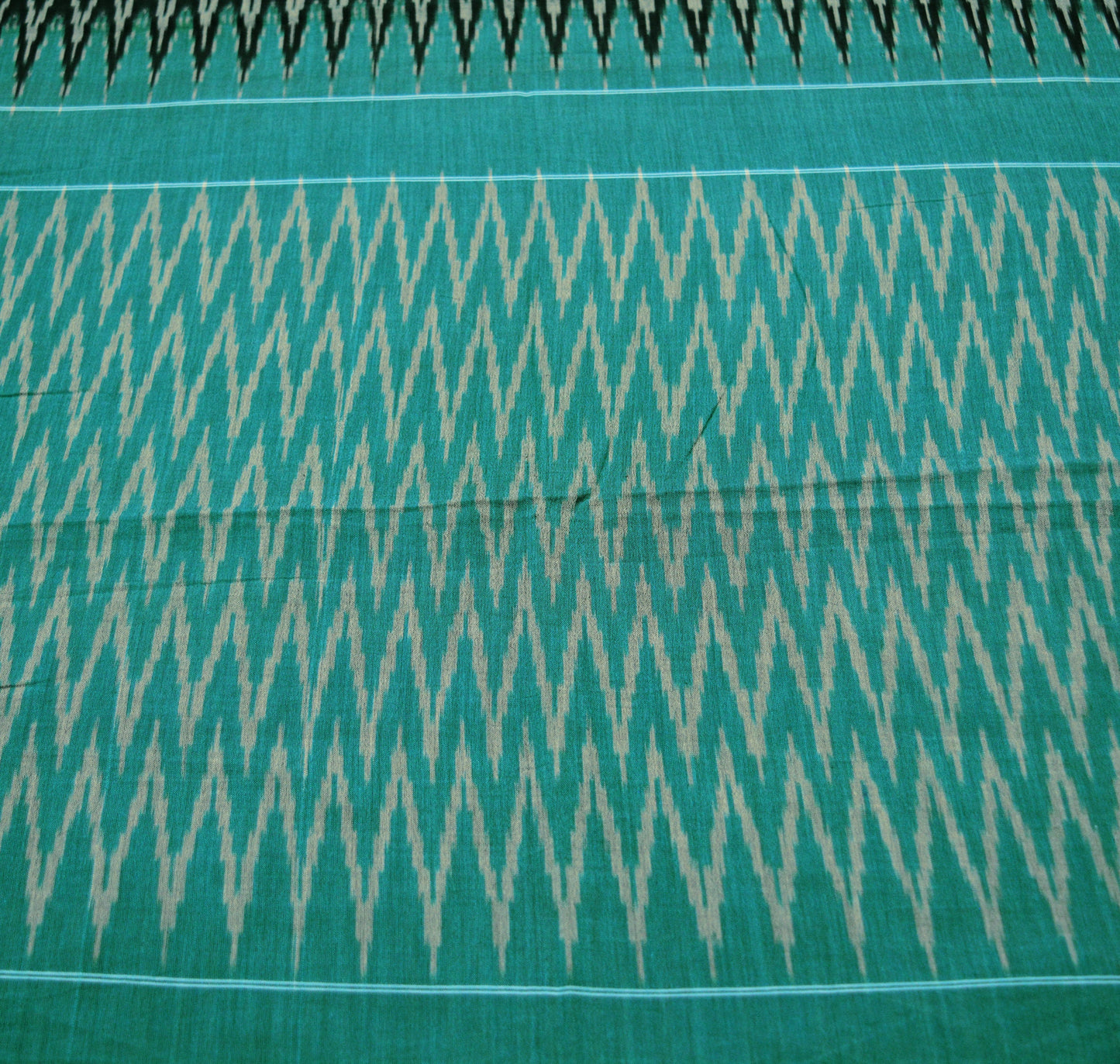 Indian Vintage Black & Blue Saree Pure Cotton Hand woven Sambalpuri Ikat Indian Sari Fabric 5Yard Ethnic
