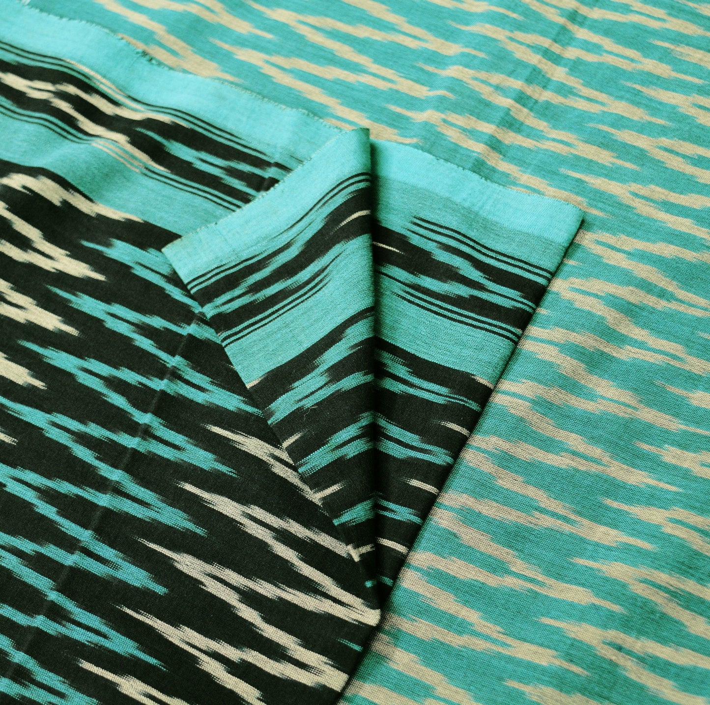 Indian Vintage Black & Blue Saree Pure Cotton Hand woven Sambalpuri Ikat Indian Sari Fabric 5Yard Ethnic