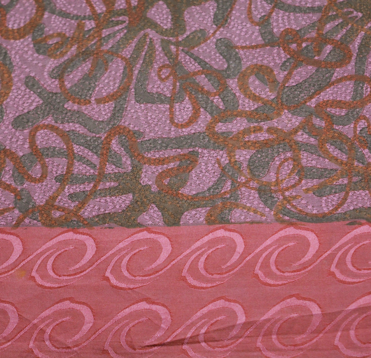 Indian Vintage Sari Dusty Purple Pure Silk Printed Saree Fabric 5yd Sewing Craft DressMaking Soft Paisley Design