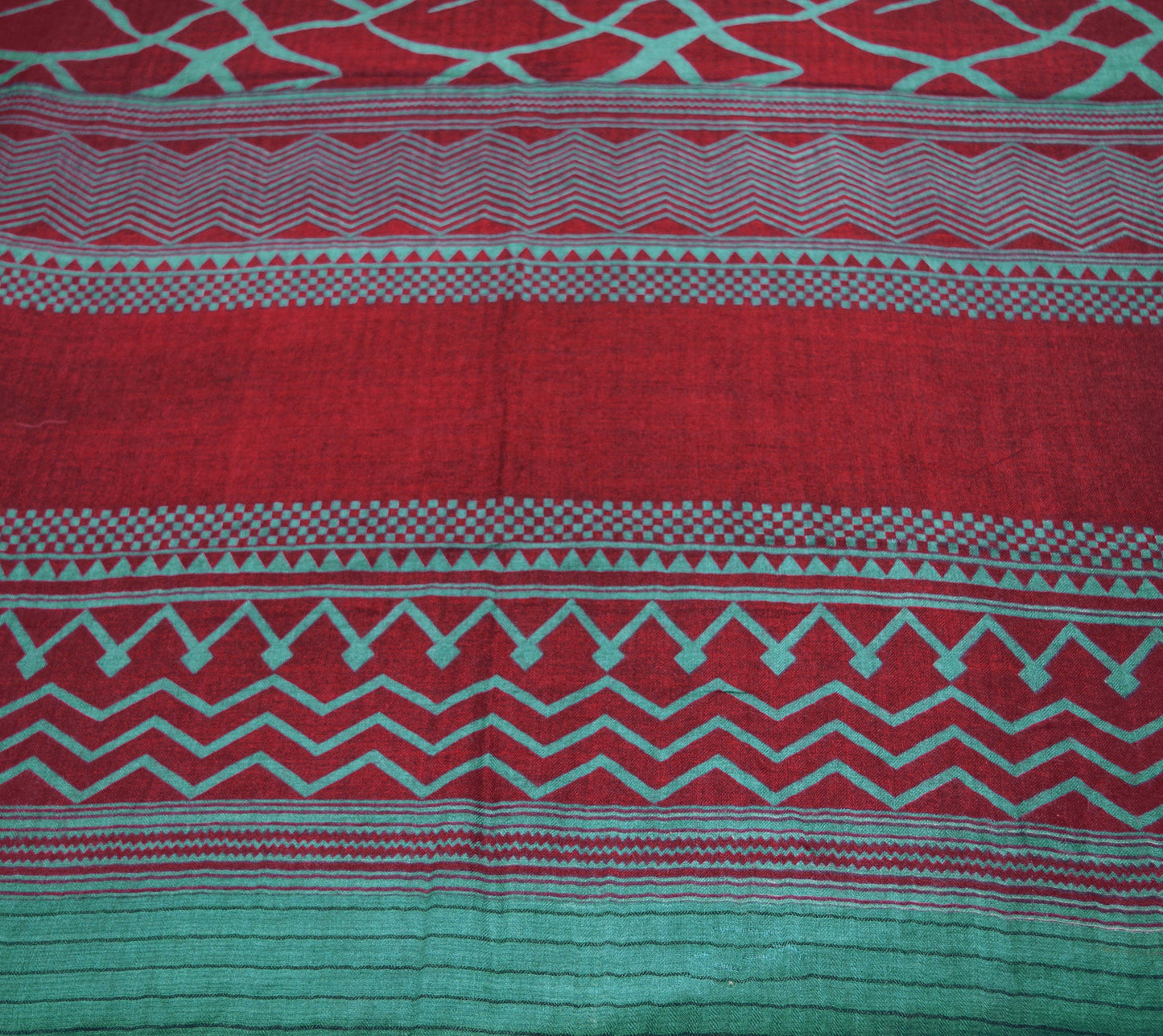 Vintage Maroon Saree Woven Printed Pure Woolen Indian Sari Fabric 5Yard Indian Sari Soft Floral Warm
