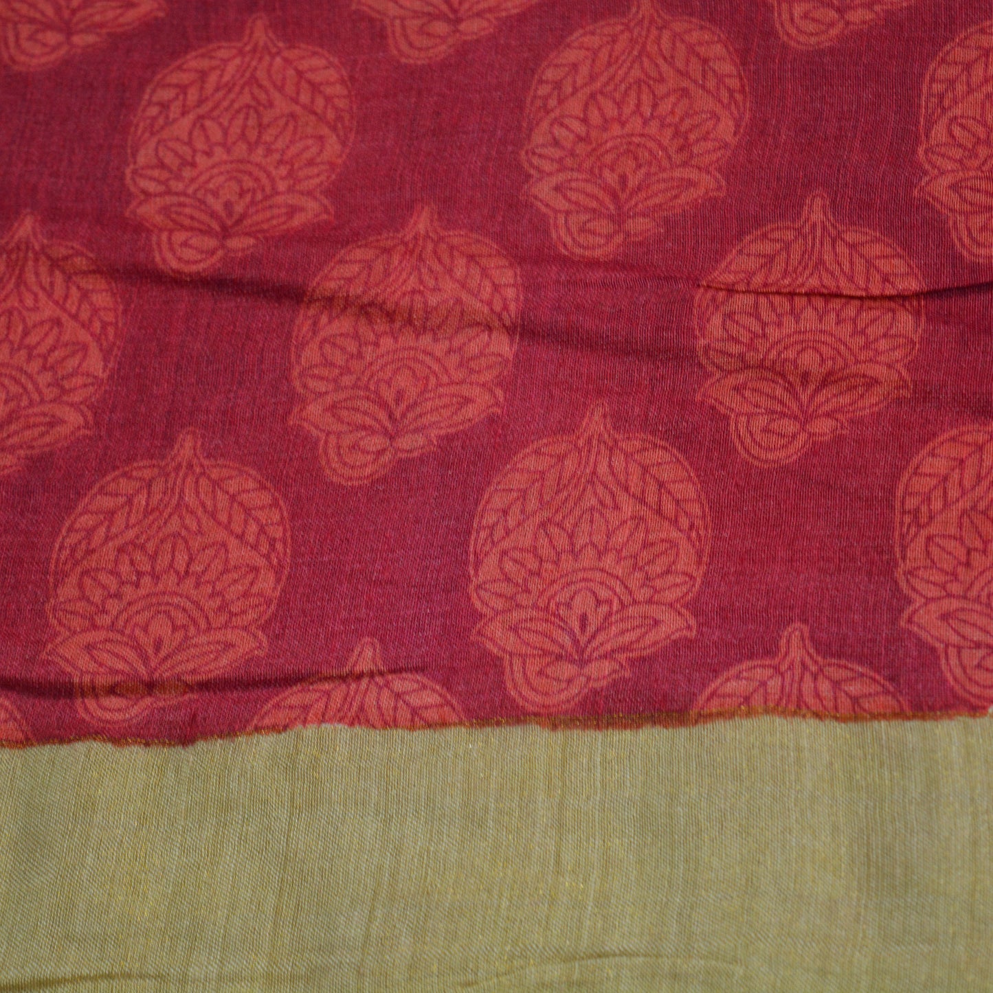 Indian Vintage Sari Pink & Peach Pure Tussar Silk Printed Saree Fabric 5yard Sewing Craft Fabric DressMaking Wrap