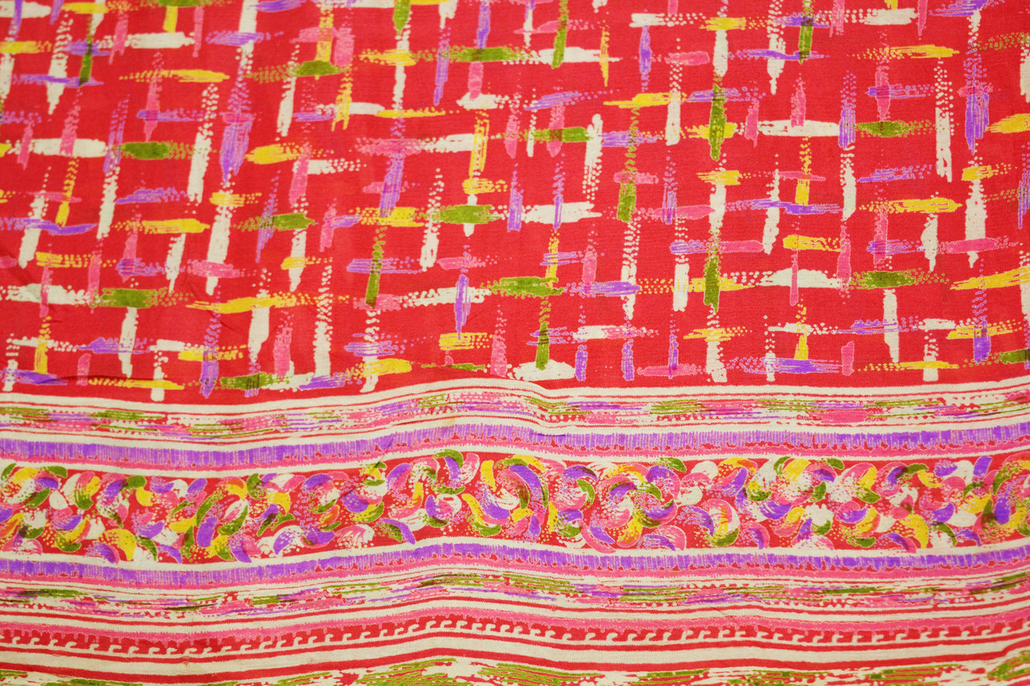 Indian Vintage Sari Red 100% Pure Silk Printed Saree Fabric 6yard Sewing Craft DressMaking Soft Floral