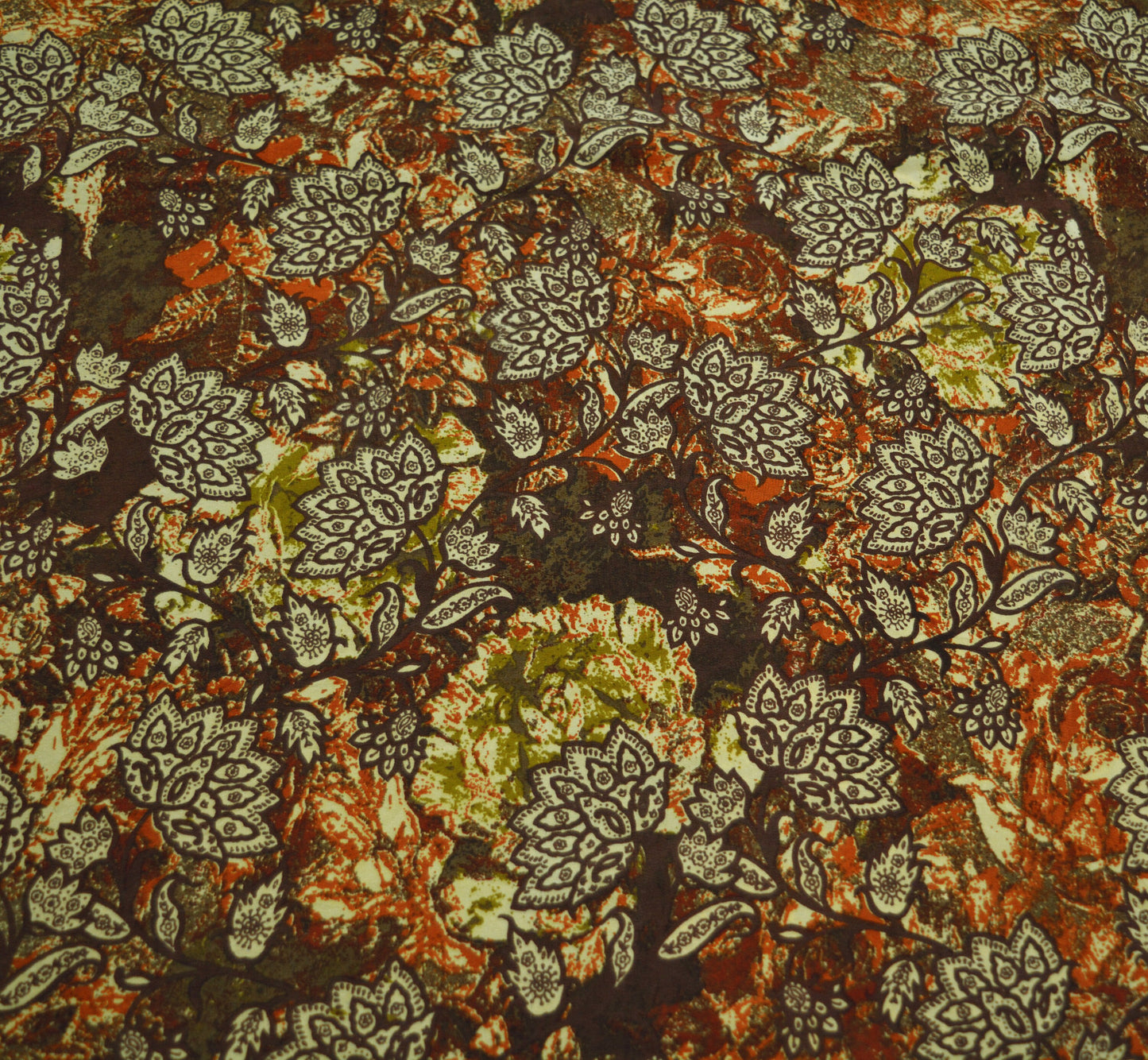 Indian Vintage Sari Pure Crepe Silk Printed Indian Saree 5yd Sewing Floral Soft Wrap