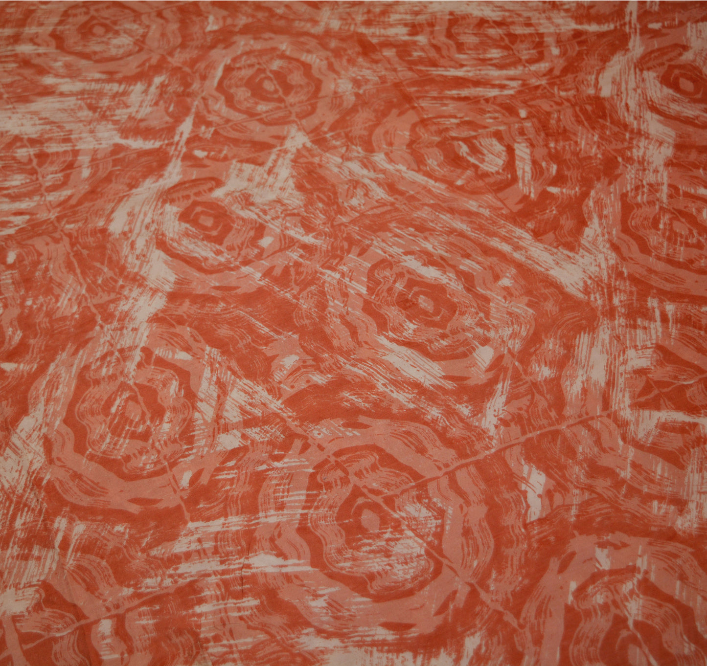 Indian Vintage Sari Peach Pure Silk Printed Saree Craft Fabric 5yd Sewing Floral DressMaking Soft Floral