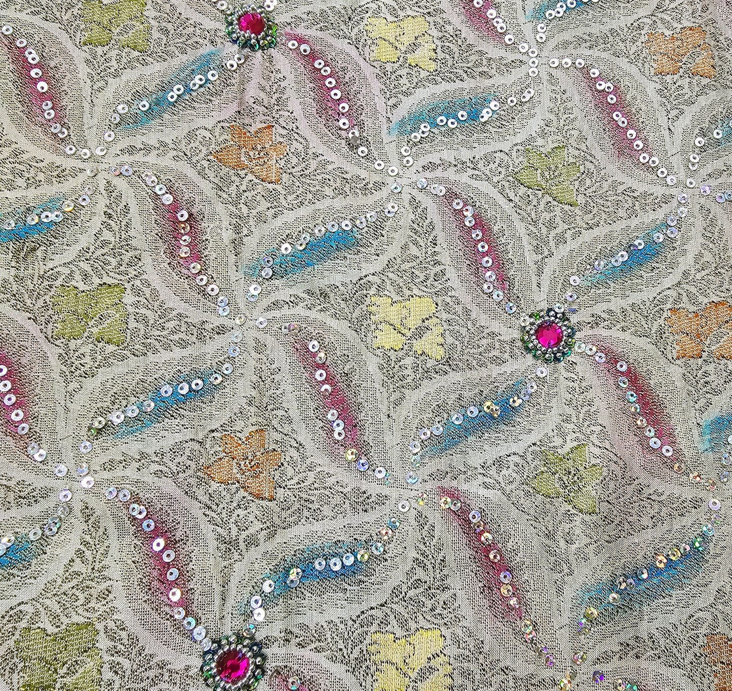 Indian Vintage Sari Pure Tussar Silk Hand Embroidered Sarees Fabric 5Yard Sewing Ethnic