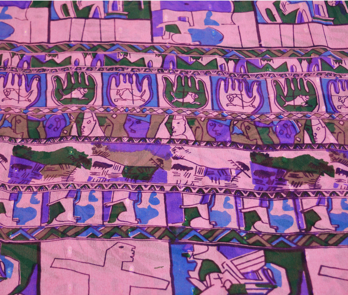 Indian Vintage Sari Pink 100% Pure Silk Printed Saree Fabric 5yard Sewing Craft DressMaking Soft Abstract