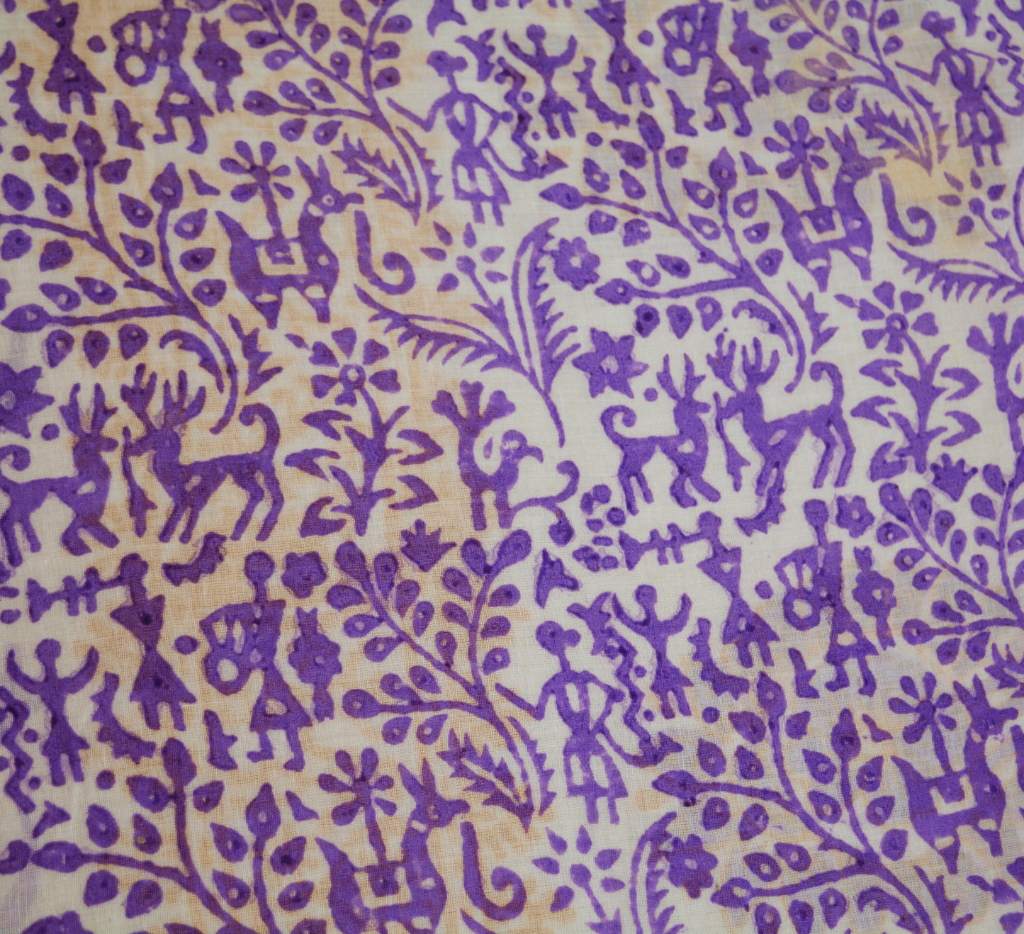 Indian Vintage Sari White Warli Print Pure Cotton Saree Craft Soft Fabric 5Yard Sewing Sarong Wrap Boho dears