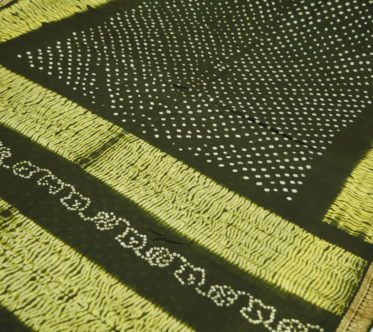 Indian Vintage Sari Pure Silk Leheria & Bandhani Printed Saree Fabric 5yard Sewing Craft DressMaking