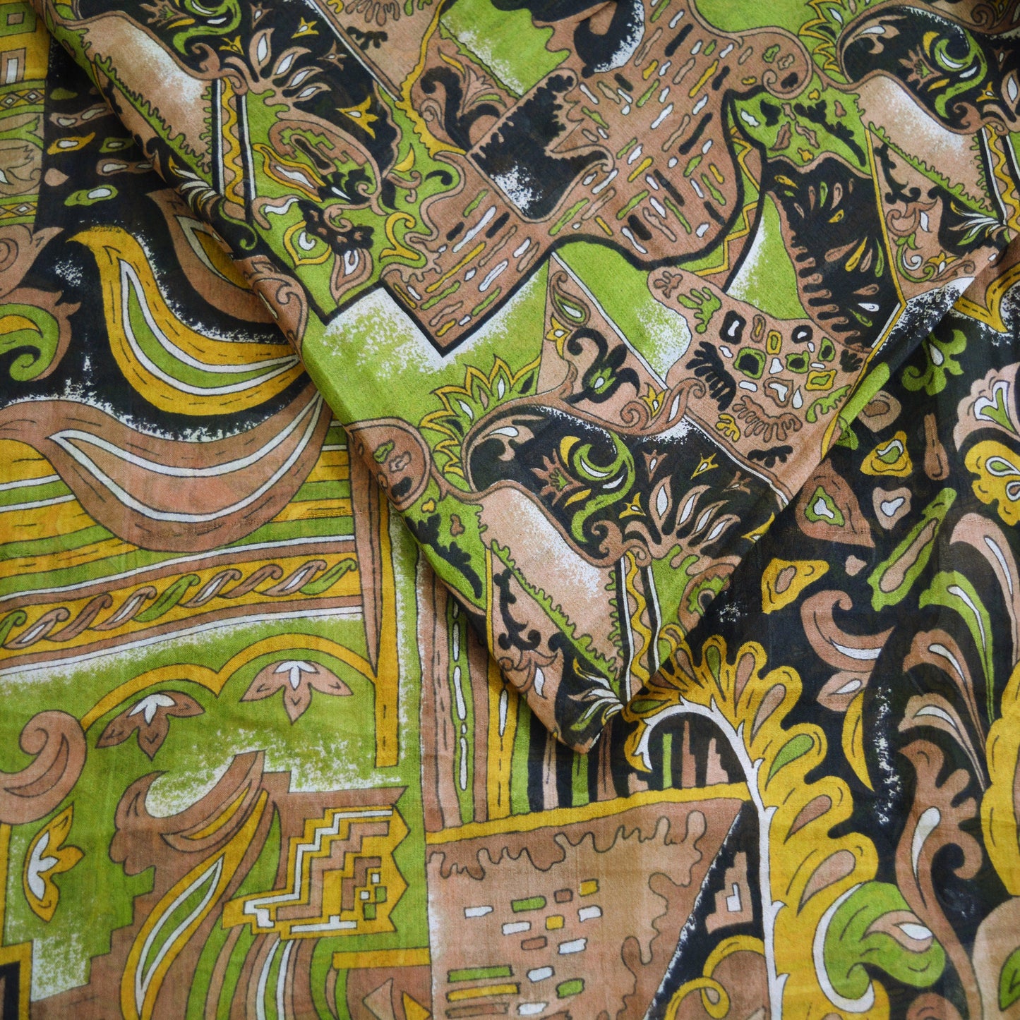 Indian Vintage Sari Black 100% Pure Silk Printed Saree Fabric 5yard Sewing Craft DressMaking Soft Abstract