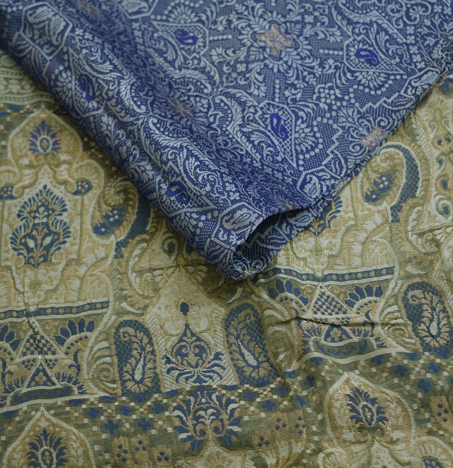 Indian Vintage Green Saree Hand Woven 100% Pure Organza Silk Indian Sari Fabric 5Yard Silk Sari Ethnic Floral