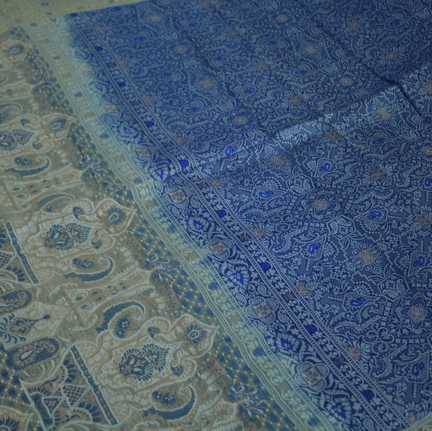 Indian Vintage Green Saree Hand Woven 100% Pure Organza Silk Indian Sari Fabric 5Yard Silk Sari Ethnic Floral
