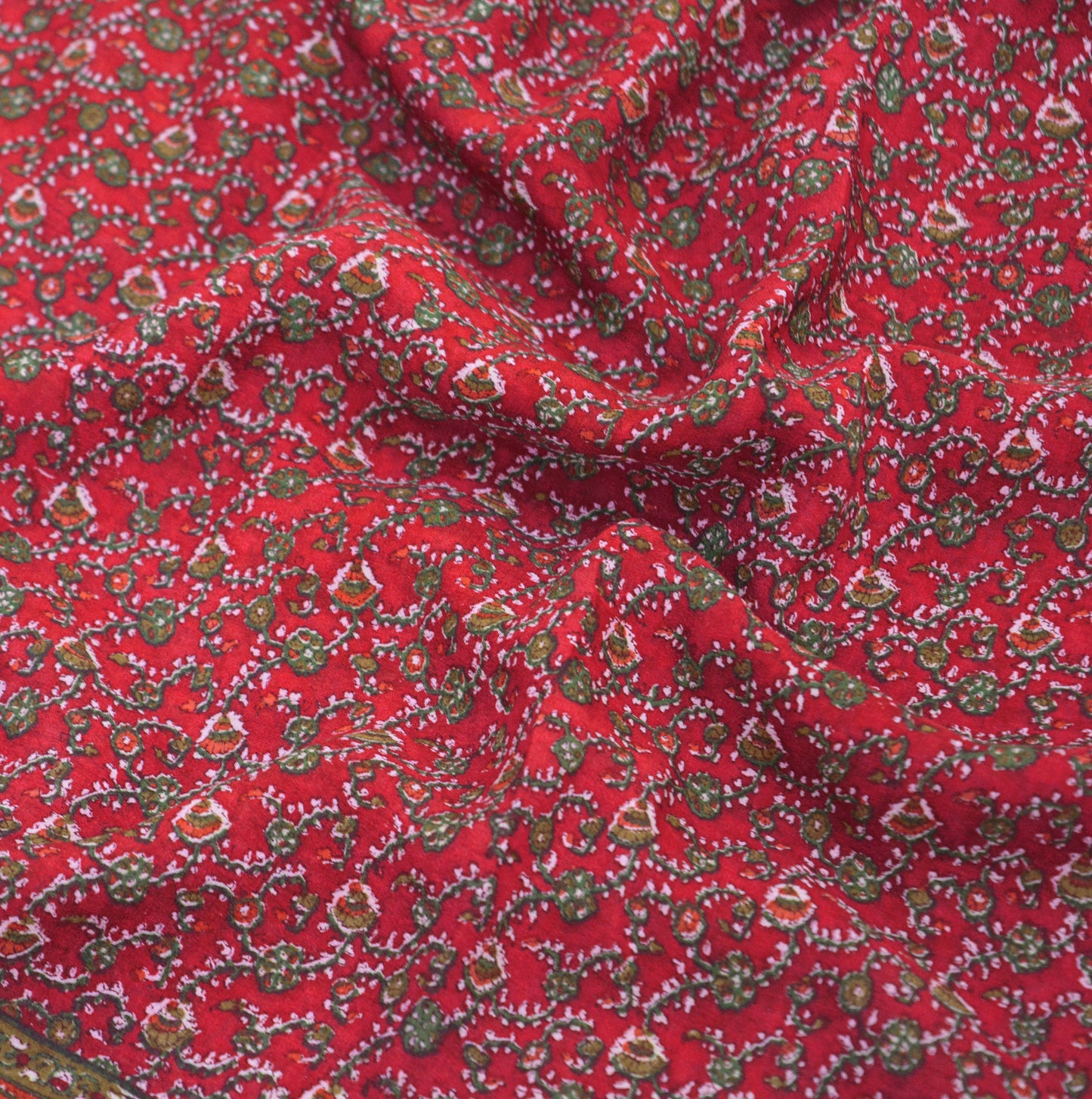 Indian Vintage Sari Pink & Green Pure Silk Printed Saree 5yd Sewing Craft Fabric DressMaking Soft Floral Ethnic