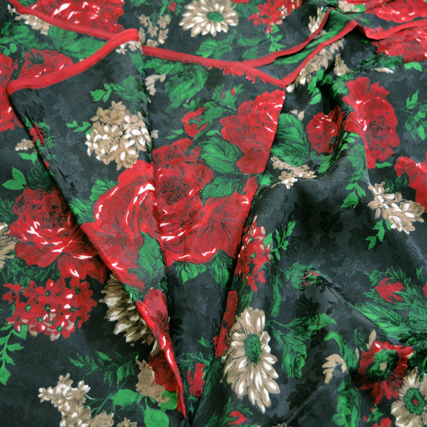 Indian Vintage Sari Black Pure Crepe Silk Printed Saree 5yard Sewing Floral Craft Fabric Wrap
