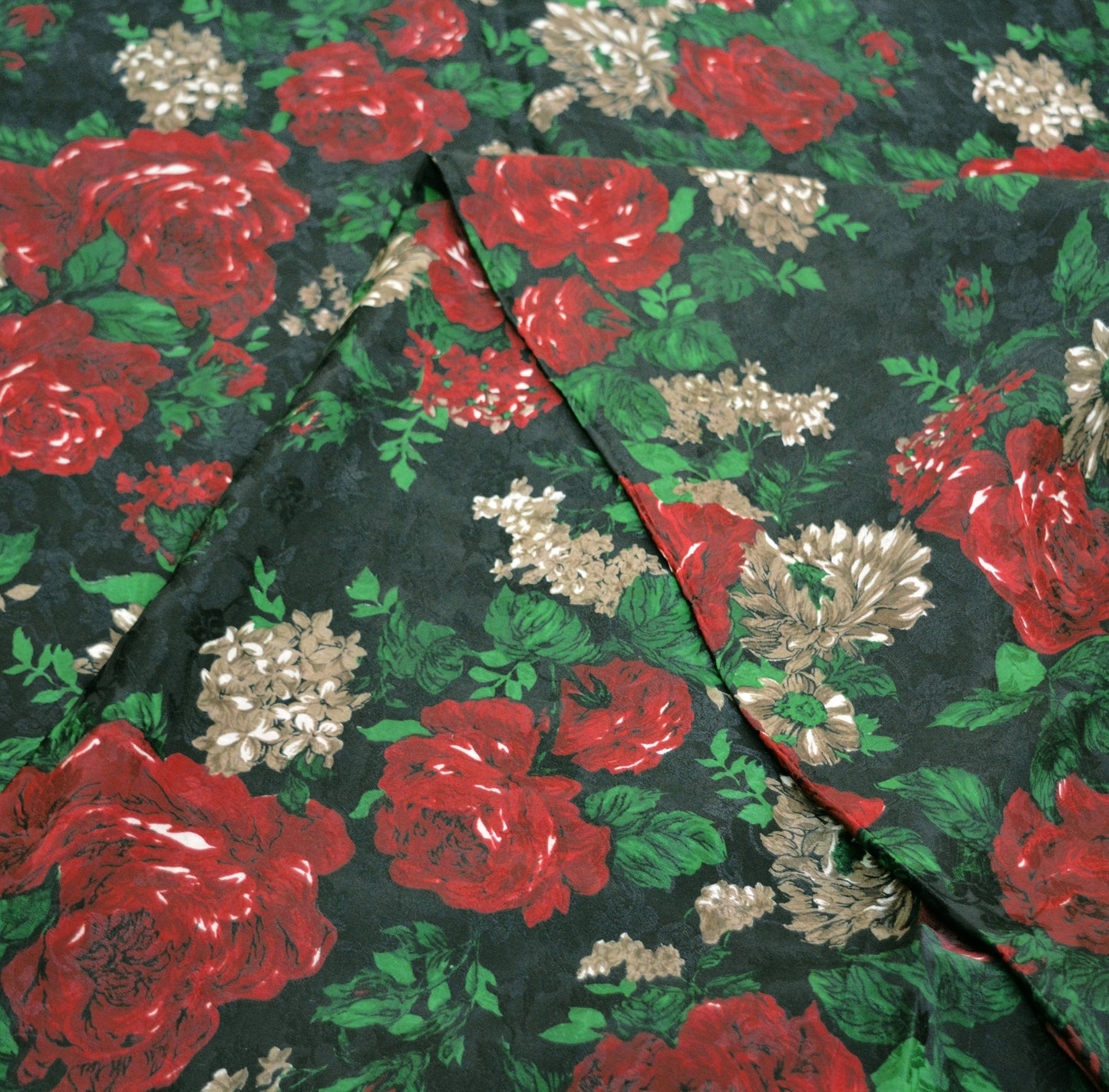 Indian Vintage Sari Black Pure Crepe Silk Printed Saree 5yard Sewing Floral Craft Fabric Wrap