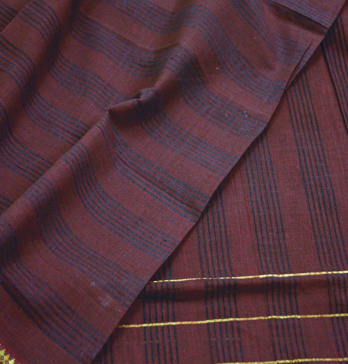 Indian Vintage Maroon Dupatta Long Stole Woven Pure Cotton Indian Scarves Veil Golden Zari Soft Fringes