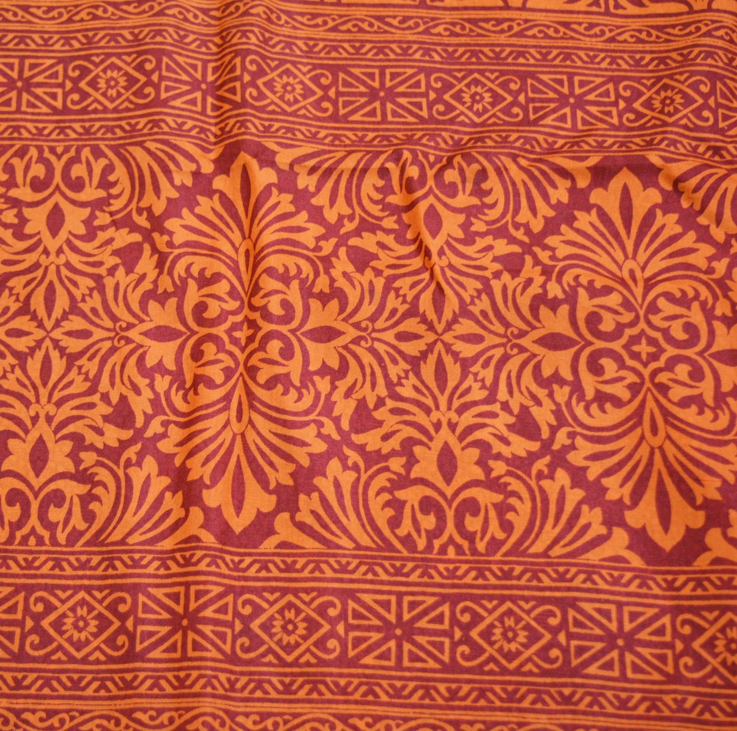 Indian Vintage Sari Black & Maroon 100% Pure Silk Printed Saree Fabric 6yd Sewing Craft DressMaking Soft Paisley