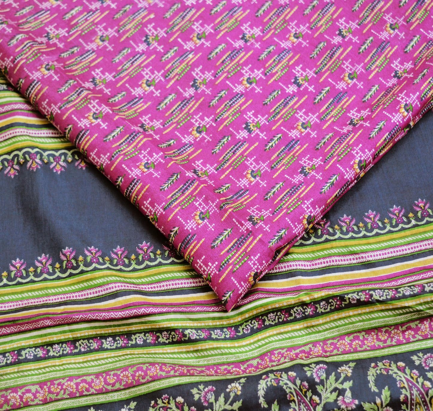 Indian Vintage Sari Purple & Blue Pure Silk Printed Saree Fabric 6yard Sewing Craft Fabric DressMaking Soft Wrap Boho
