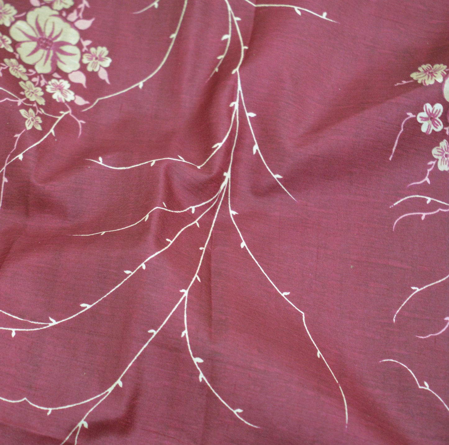 Indian Vintage Sari Maroon 100% Pure Silk Printed Sarees 6yard Sewing Craft Fabric DressMaking Soft Paisley