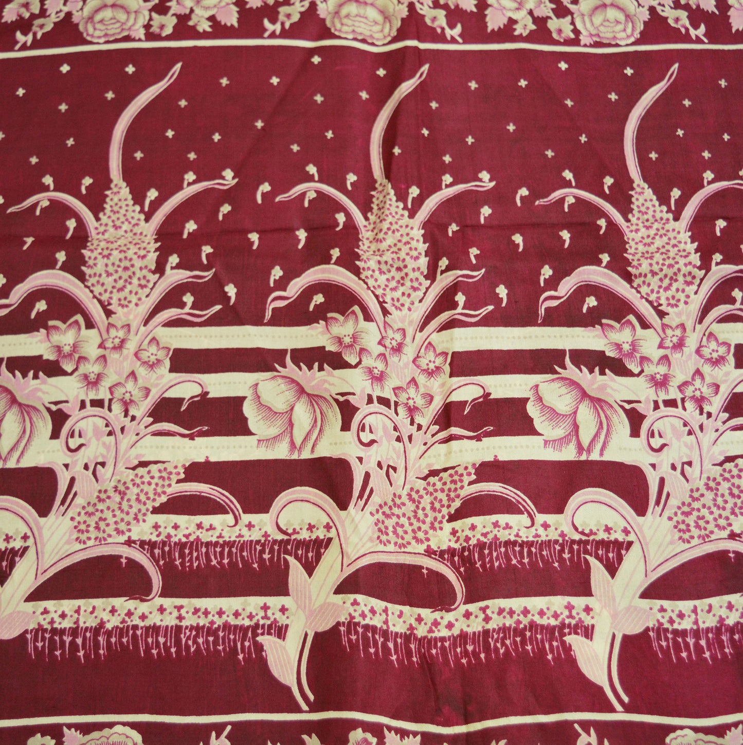 Indian Vintage Sari Maroon 100% Pure Silk Printed Sarees 6yard Sewing Craft Fabric DressMaking Soft Paisley