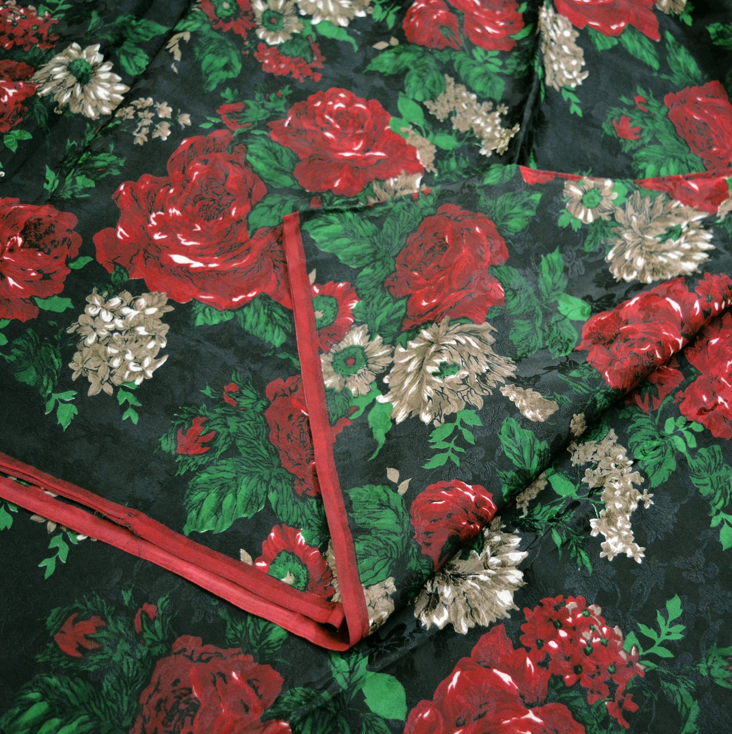 Indian Vintage Sari Black Pure Crepe Silk Printed Saree 5yard Sewing Floral Craft Fabric Wrap