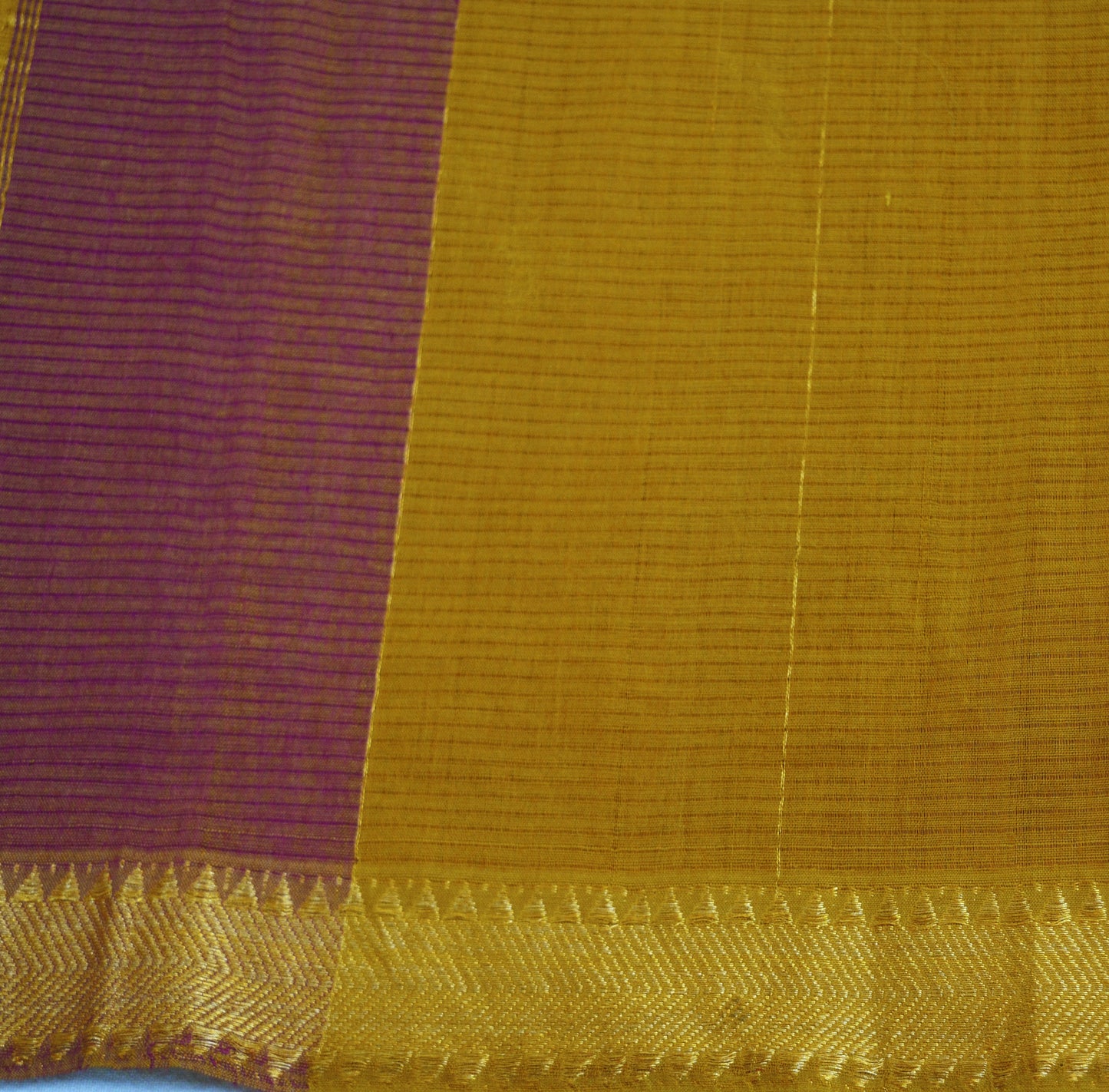 Indian Saffron Vintage Dupatta Long Stole Printed Woven Chanderi Cotton Indian Scarves Veil Golden Zari Soft Paisley Design