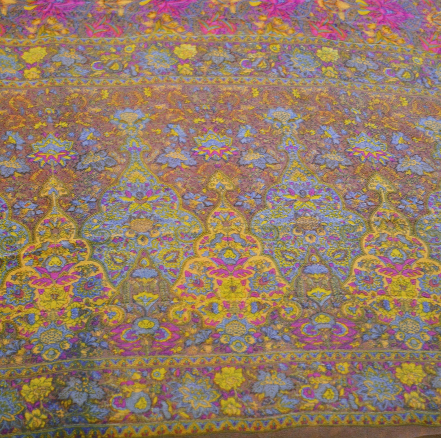 Indian Women Vintage Sari Brown 100% Pure Georgette Silk Printed Saree Sewing 5yard Soft Craft Floral Design Wrap Boho