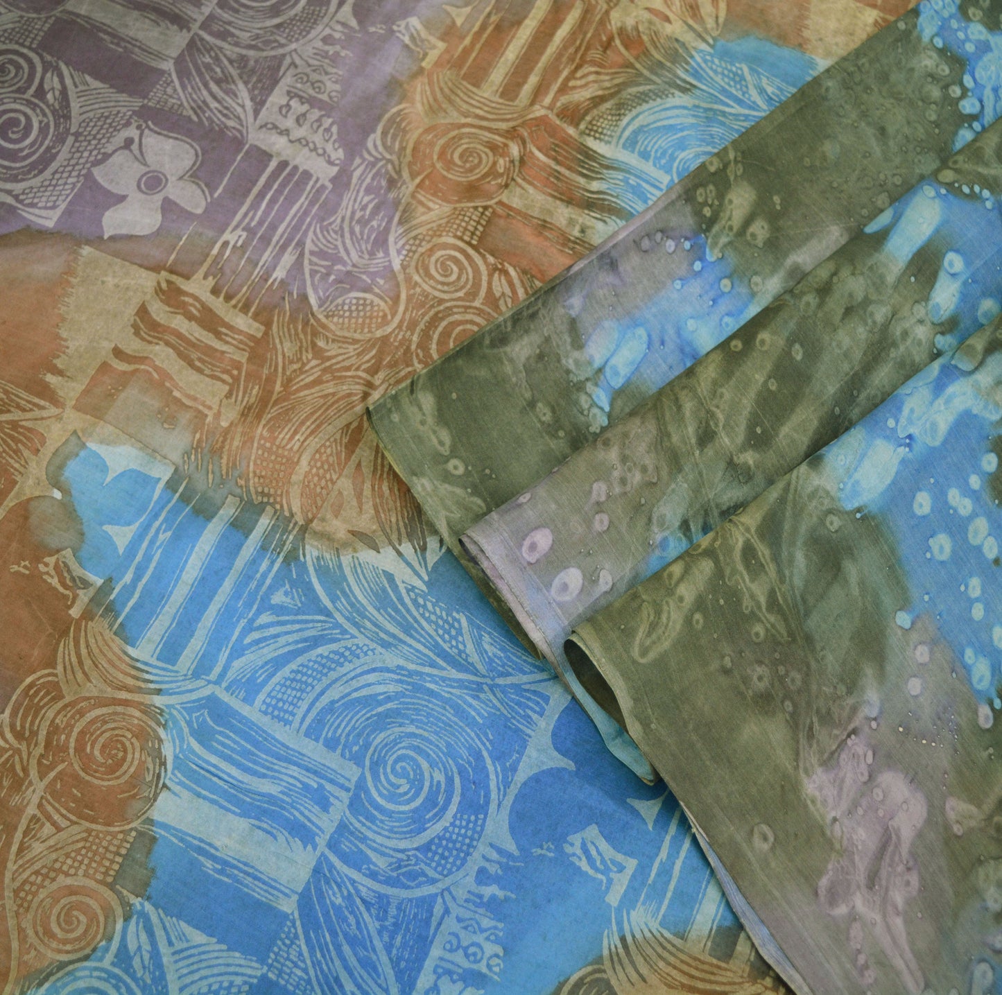Indian Vintage Sari Multi 100% Pure Silk Tie-dye Printed Saree 6yd Sewing Craft Fabric DressMaking