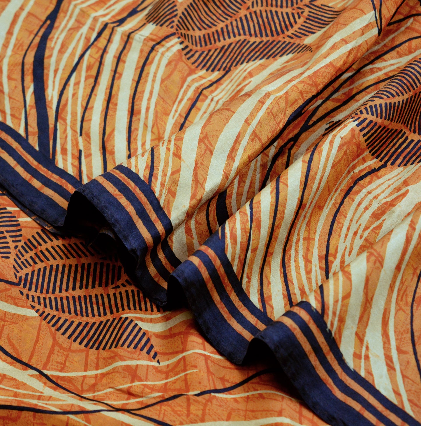 Indian Vintage Sari Mustard Pure Silk Printed Saree Fabric 5yard Sewing Craft Fabric DressMaking Wrap