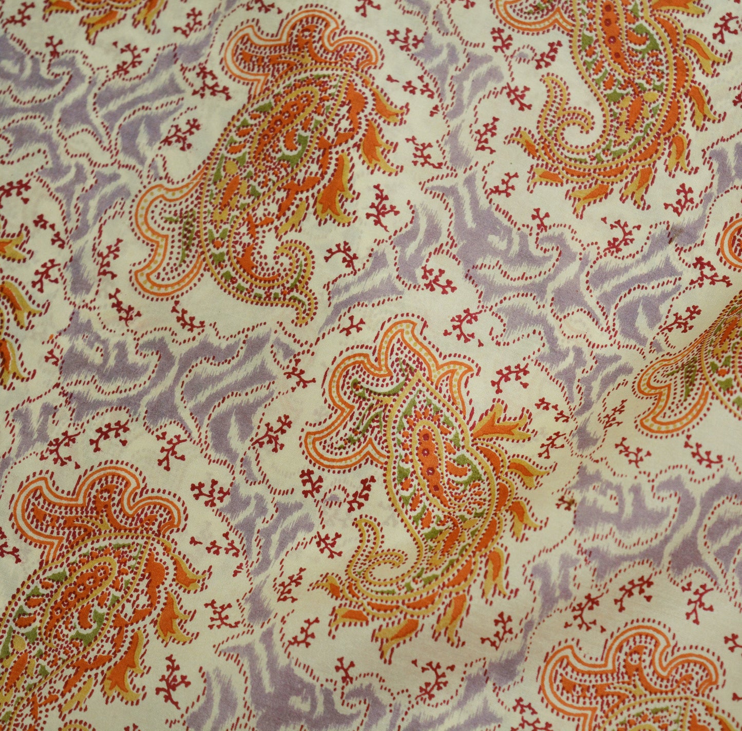 Indian Vintage Sari Ivory Pure Silk Printed Saree Fabric 5yd Sewing Zari Border Craft Fabric DressMaking Soft