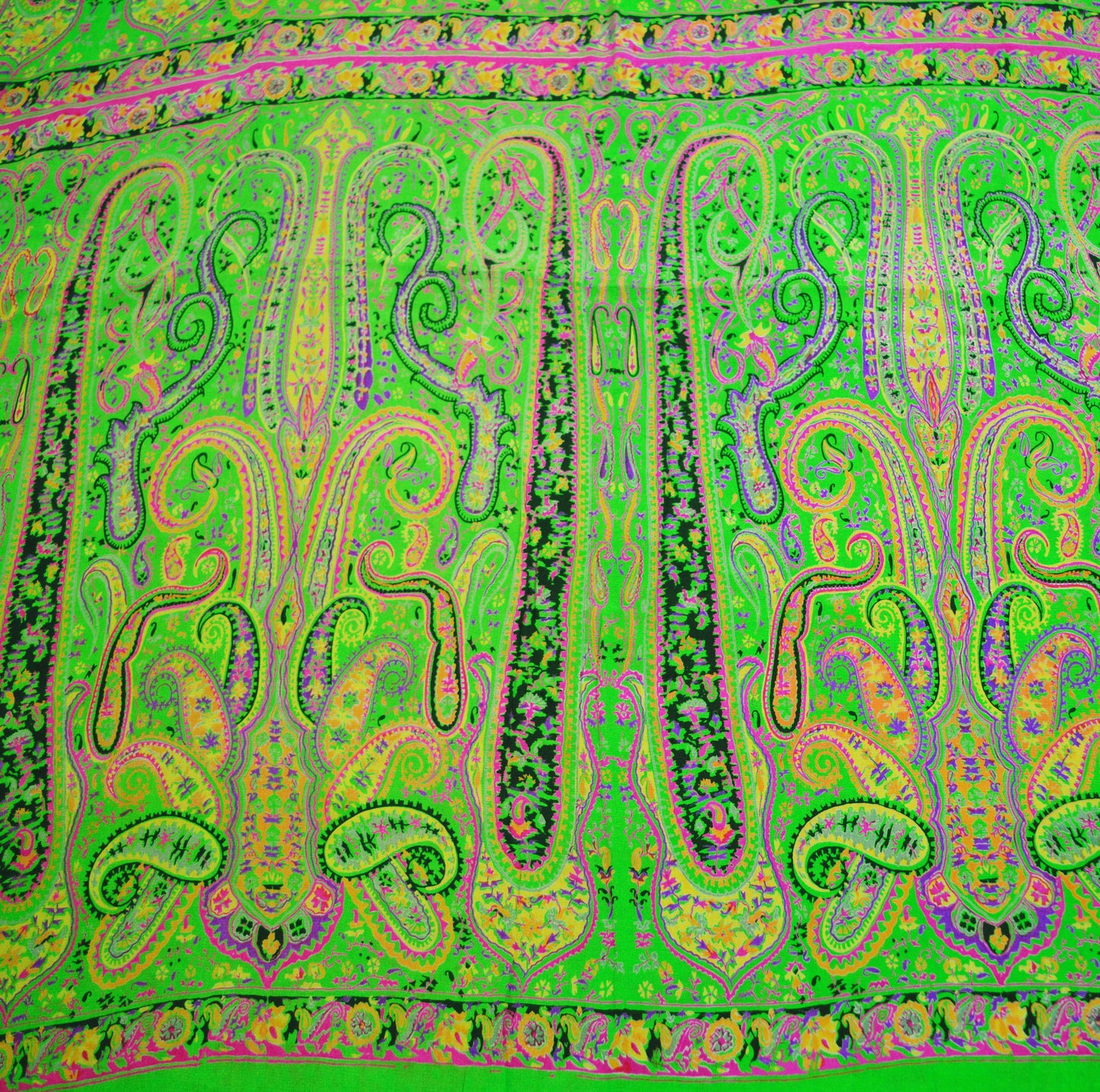 Indian Vintage Sari Green Pure Silk Printed Saree Fabric 6yd Sewing Craft DressMaking Soft Floral Design