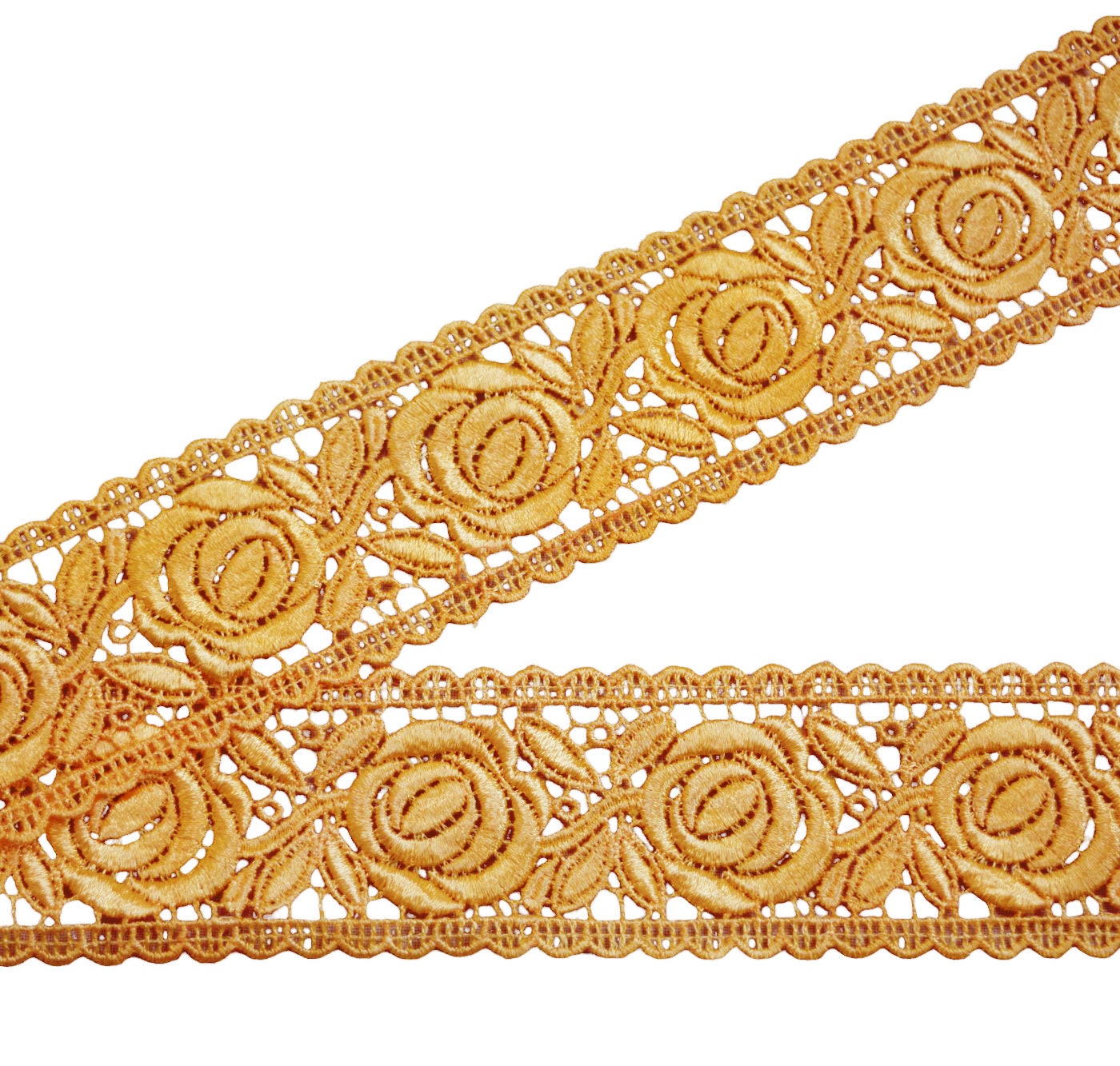 Indian Vintage Peach Saree Border Embroidered Indian Craft Trim Lace Sewing Sari Ribbon Recycled