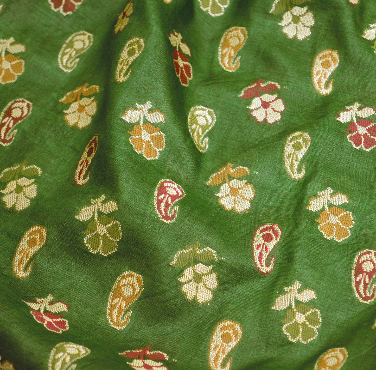 Indian Vintage Sari Pure Tussar Silk Hand Woven Sarees Fabric 5Yard Sewing Ethnic Floral
