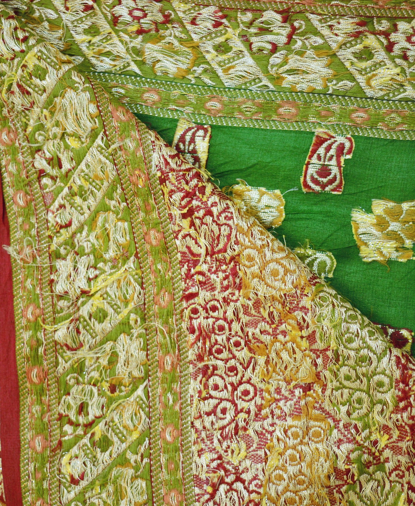 Indian Vintage Sari Pure Tussar Silk Hand Woven Sarees Fabric 5Yard Sewing Ethnic Floral