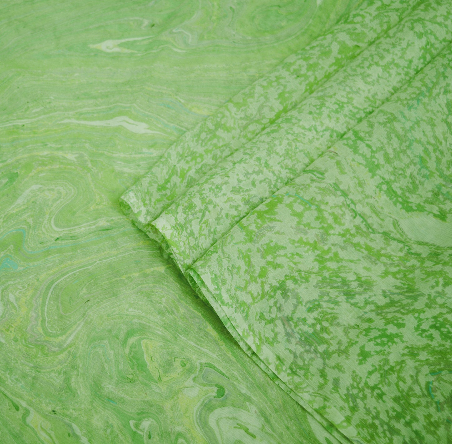 Women Vintage Sari Green & White Pure Chiffon Silk Printed Saree Craft Fabric Sewing 5Yard Soft Light Sari Dress Making