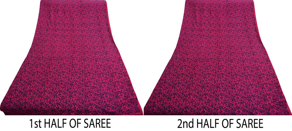 Indian Vintage Sari Pink Pure Silk Printed Saree Fabric 5yard Sewing Craft Fabric DressMaking Soft Wrap Floral