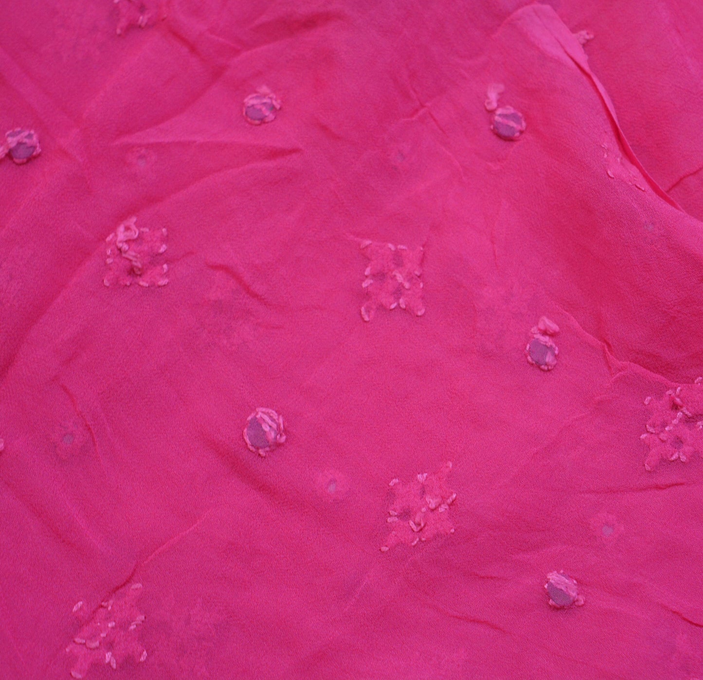 Vintage Pink Dupatta Long Stole Pure Georgette Silk Hand Embroidered Indian Scarves Veil Hijab Floral Sequins