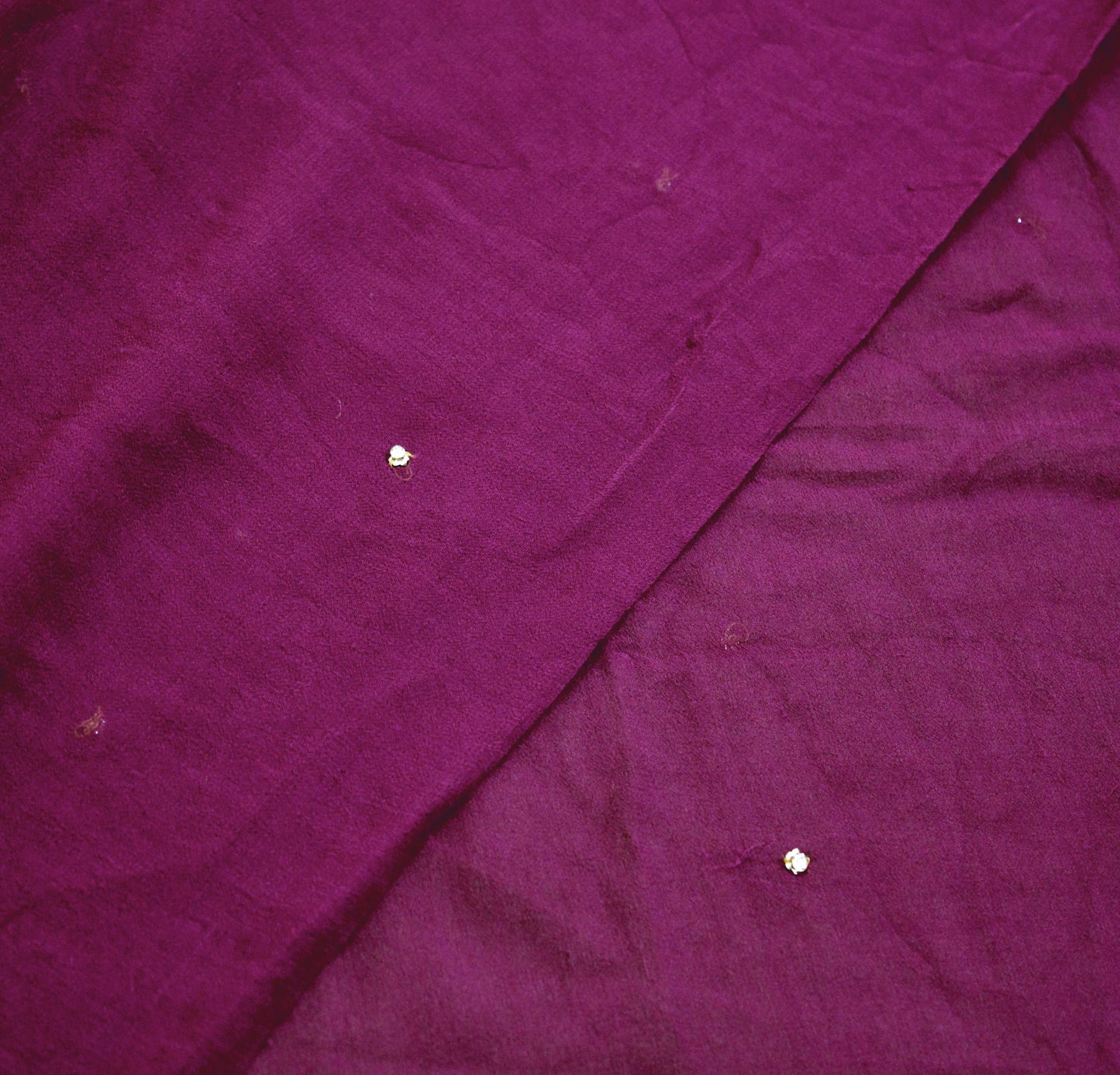 Indian Vintage Purple Dupatta Pure Georgette silk Long Stole Hand Embroidered Scarves Stole Veil Wrap Sequins