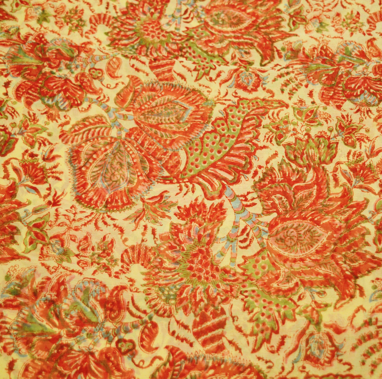 Women Vintage Sari Beige & red Pure Chiffon Silk Block Printed Saree Craft Fabric Sewing 5Yard Soft Light Sari Dress Making
