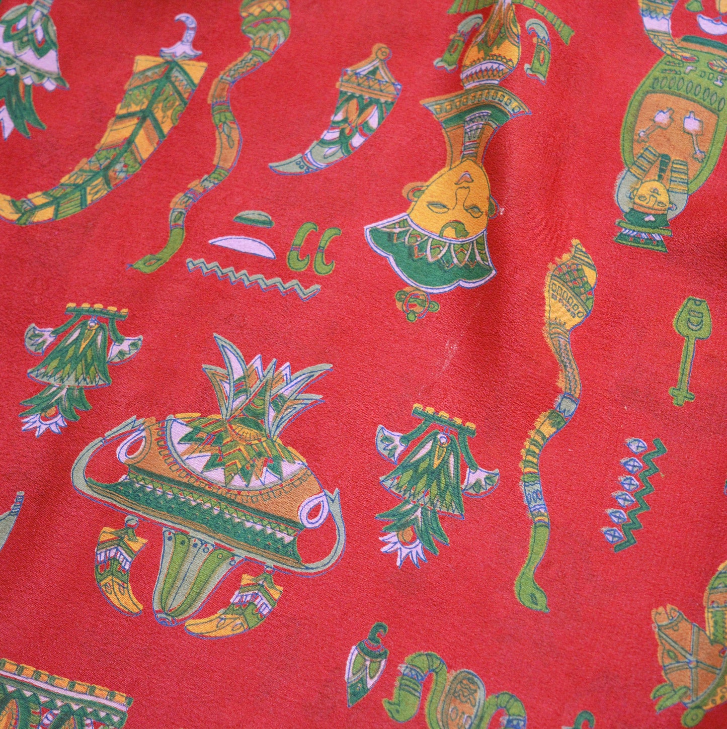 Indian Vintage Sari Red Pure Silk Printed Saree Fabric 5yard Sewing Craft Fabric DressMaking Soft Wrap Paisley