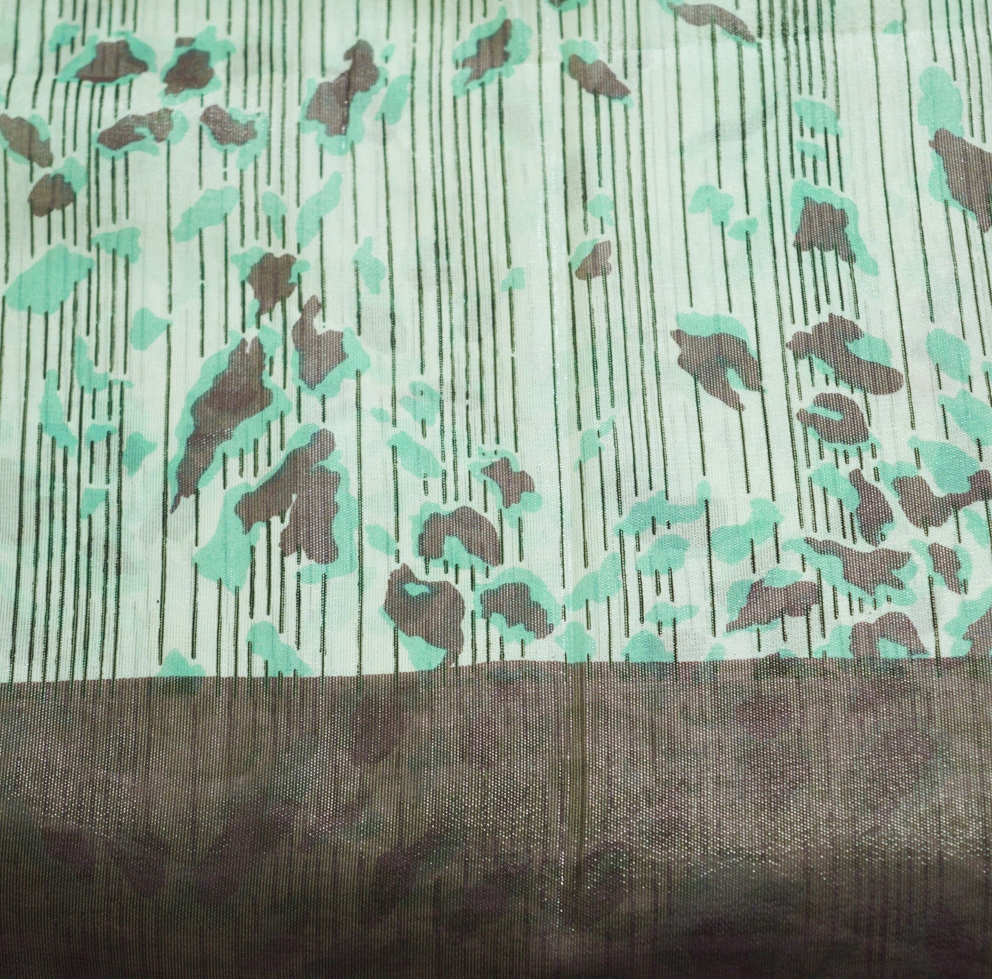 Indian Vintage Sari White & Green Pure Silk Block Printed Saree Fabric 6yard Sewing Craft DressMaking Paisley